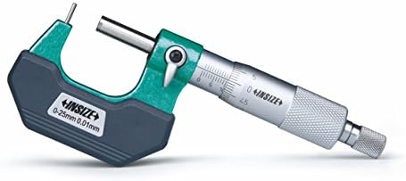 INSIZE 3261-50BA Cylindrical Anvil Tube Micrometer, 8 mm x φ3.5 mm, 25 mm-50 mm, Graduation 0.01 mm