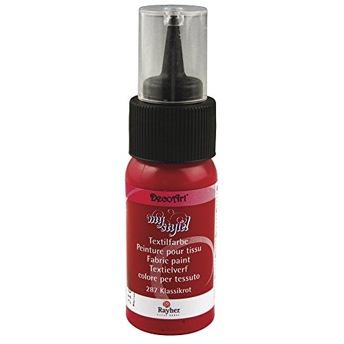 Rayher Hobby 38481287 My Style Textilfarbe auf Blisterkarte, Flasche 29 ml, klassikrot