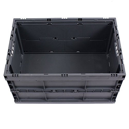 KLAPPBOX 61 Liter, stabile Faltbox, Made in Germany, 60x40x32cm, Kunststoff Transportkiste, Plastikbox, Transportbox, max. 60kg, Grau - 7