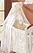 Luxury Baby Crown Canopy Drape / Mosquito Net Only Large 320 cm for Cot Bed - CHECK CREAM