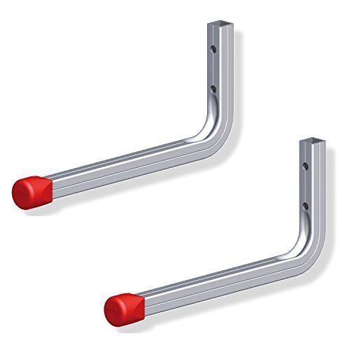 Preisvergleich Produktbild 2 Stück - GedoTec® Wandhaken Allzweckhaken Schraubhaken Profilhaken LINE Stahl verzinkt / Tiefe 165 x Höhe 350 mm / Haken Tragkraft 30 kg / Universalhaken - Kellerhaken oder Garagenhaken uvm. / verstärkte Ausführung mit Quadratrohr / Markenqualität für Ihren Wohnbereich