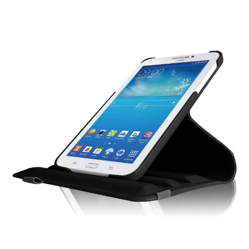 Fintie Samsung Galaxy Tab 3 7.0 Lite T110 T111 Hülle – 360° Drehbarer Stand Smart Cover Case Schutzhülle Tasche Etui mit Ständerfunktion für Galaxy Tab 3 7.0 Lite (7 Zoll) Tablet, Schwarz - 9