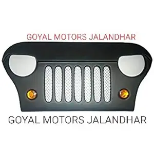 Thar Jeep Front Angry Grill with Indicators | Jeep Front Grill Angry FRP Made MAT Black Colour