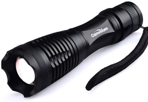 Canwelum Zoom Cree LED Torch, Rechargeable LED Torch Flashlight, Bright LED Torch Light - Certified by CE (Packaged with a Torch and 18650 Li-ion Battery and Charger)