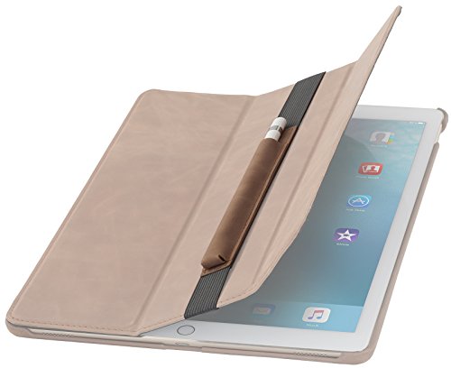 StilGut Pencil-Halter für Apple 12,9″ iPad Pro aus echtem Leder. Stift-Halterung zur sicheren Aufbewahrung des Apple Pens, Cognac Vintage - 3
