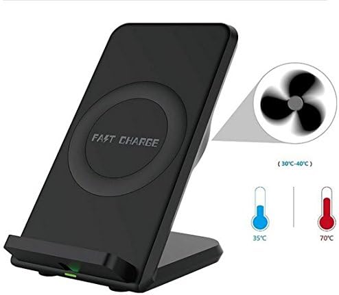 Fast Wireless Charger, Qi Wireless Charger Stand for Samsung Galaxy Note 8 S8 S8 Plus S7 Edge S7 S6 Edge Plus Note 5, Standard Charge for Apple iPhone X iPhone (black 2)