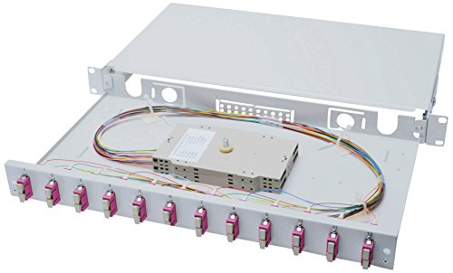 DIGITUS LWL splice box 12 SC couplings - OM4-1HE 19-inch - Multi-Mode Duplex - With splice cassette - Rack mounting