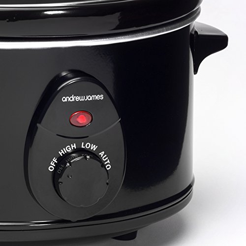 Andrew James – 1,5L Premium Schongarer In Schwarz – Mit Sicherheitsglas Und Entnehmbarer, Innerer Keramikschüssel – 3 Temperaturstufen - 6