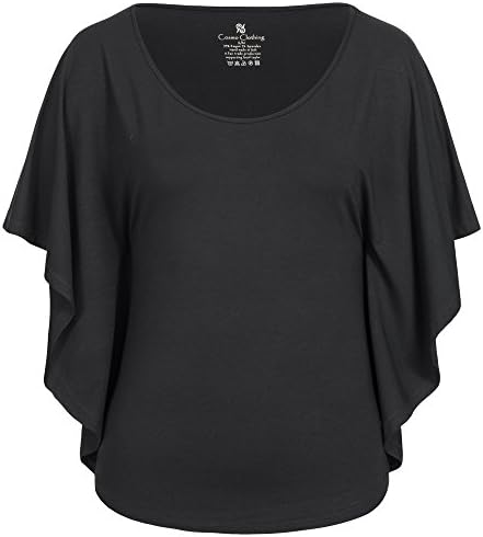 Lilikoi Ladies Yoga Lifestyle Sport Top Bamboo Butterfly Shirt, Womens, black