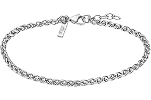 LOTUS STYLE Pulsera Hombre Acero Inoxidable 316L Brazalete de Diseño Sofisticado, Confortable y Resistente al Agua - Pulseras Hombre - Plateada 205.00 mm LS2223-2/1 - Ideal para Regalo