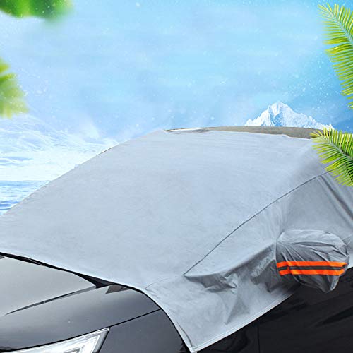 Preisvergleich Produktbild JYCRA Auto-Windschutzscheiben-Abdeckung, Universal Auto Frontscheibe, Schnee Abdeckung mit Zwei Spiegelabdeckungen, Windschutzscheibe, Staub, Sonnenschutz, Schutz bei jedem Wetter