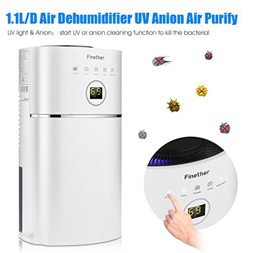 1.1L/Tag elektrischer Entfeuchter Luftentfeuchter Raumentfeuchter Luftentfeuchtungsgeräte Lufttrockner Raumtrockner Raumluftentfeuchter Raumentfeuchtungsgeräte Entfeuchtungsgerät Trocknungsgeräte für Schlafzimmer elektrisch - 3