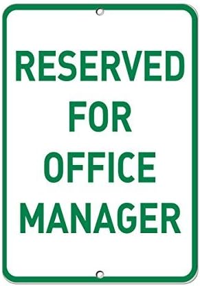 Reserved For Office Manager Parking Sign Novelty Metal Signs Outdoor Yard Signs Aluminum Vintage Metal Tin Signs Plate Poster Plaque