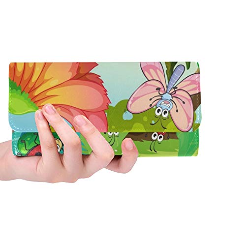 Preisvergleich Produktbild JOCHUAN Einzigartige benutzerdefinierte Tiere durch Wasser Illustration Frauen Trifold Brieftasche lange Geldbörse Kreditkarteninhaber Fall Handtasche