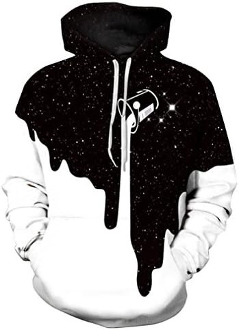 Men/Women 3d Sweatshirts Print Spilled Milk Space Galaxy Hooded Hoodies Thin Unisex Pullovers Tops DM154 M