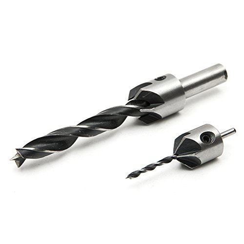 Fortag 8 tlg HSS 5 Flute Senker Bohrer Set Screwdriver Reibahle Holzverarbeitung Countersink Drill Werkzeug 3-10mm - 6