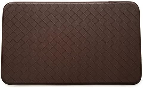 Stephan Roberts Faux Leather Anti-Fatigue Kitchen Mat, 18 x 30, Diamond Brown/Brown by Stephan Roberts