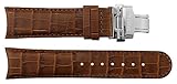 Schwarz Kalbsleder Uhrenarmband, Alligatormuster, Faltschließe, 22mm Ersatzband _ B22015