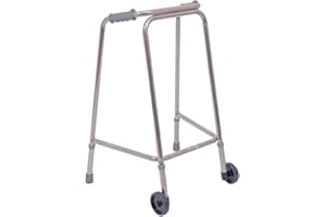 LOOPS Ultra Narrow Walking Frame with Wheels - Slim Design - 520mm Width - Small - Lightweight Aluminium - Non-Slip Rubber Ferrules - Ergonomic Hand Grips - Rehabilitation Walking Aid