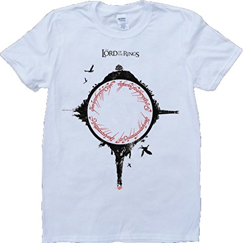 Signore Di L' Anelli Bianco A su ordine T-Shirt - Medium
