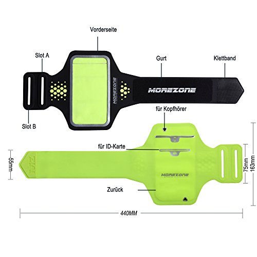 MOREZONE iPhone 6/6s/7 Handy Sportarmband Fitness Jogging Running Armband für Galaxy S7 S6 S5 Workout Laufen Arm band(geeignet für Handys unten 5.1 zolle) - 3