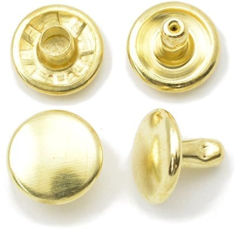 Hollow Rivets (DC),double-cap, Double Headed, Steel, 1000 Piece - Gold, 7 mm