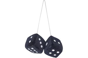 BAKERMICHE Appeso Soffici Dice Auto Ciondolo Nero Fuzzy Peluche Dado Con Puntini Retro Quadrato Appeso Ornamento Accessori Interni Auto Decorazione Della Casa