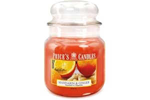 Price's Candles - Candela in Giara Media Mandarin & Ginger - Durata Fino a 90 ore di Combustione