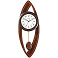 OREVA Plastic Pendulum Analog Wall Clock (23.5 Cm X 8.4 Cm X 58.5 Cm, Brown, Aq-2247)