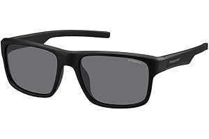 Polaroid Mężczyźni Okulary Przeciwsłoneczne, Czarny, 55 mm