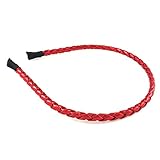 rougecaramel Haarreif/Haarband 6 mm PU geflochten – rot