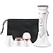 Produktbild Elektrischer Damenrasierer, NOVETE Elektrorasierer Damen multifunktional 4-in-1 Ladyshaver für Nass und Trocken, Wiederaufladbarer Elektrischer Frauenrasierer für Beine, Unterarme und Bikinizone