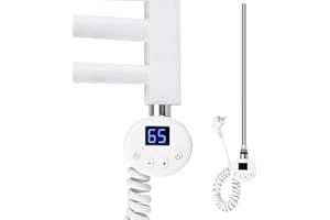 S'AFIELINA Heizstab mit Thermostat für Badheizkörper Handtuchtrockner 600 Watt Heizelemente Europäischer Stecker weiß
