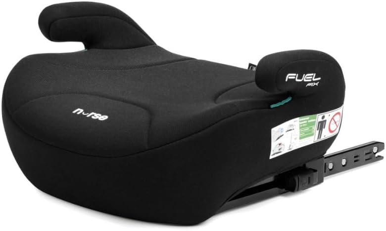 Nurse Fuel Fix Asiento Elevador con ISOFIX 125–150 cm, Booster con Reposabrazos, Instalación con Cinturón del Vehículo, Negro