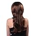 Bigood 56cm Inclined bang natural elegant temperament long straight Brown wigs