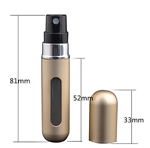 4 Stück Parfümzerstäuber Zerstäuber, Parfümzerstäuber Sprühflasche, CIDBEST® Reisen Portable Mini nachfüllbar Parfüm Zerstäuber, Beauty Zerstäuber ,Fashion Travel Perfume Spray Bottles , Leer Sprühflasche 5ml, Leicht nachfuellbar (Blau Gold Rot Pink) - 5