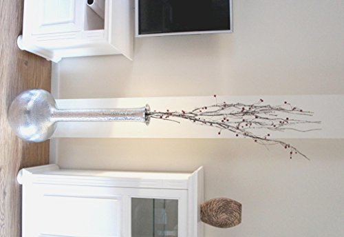 XXL Bodenvase „Khaleeci“, Designer-Vase Metall Alu glänzend, Farbe Silber, 88cm - 4