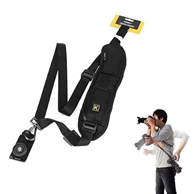 Contever® Rapide Simple Seul Noir Sangles pour appareils photo, caméscopes et jumelles DSLR / SLR Canon Nikon Sony