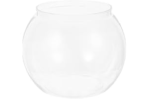Transparentes Goldfischglas kleine Fischschale aus Plastik Bonsaischale Lotusblume Mini Fischglas Flache Kugelaquarium Aus Kunststoff, Runde Fischschale FüR Goldfische Und Kleine SchildkröTen