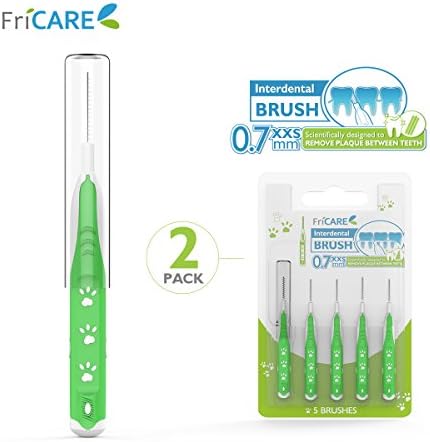 FriCARE Ultra–cleaning 0.7mm Interdental Brush with Soft Bristles, 5 Counts Each Pack, Optimal for Braces, Bridges and Spaced Teeth (2)