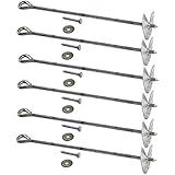 Gartenwelt Riegelsberger Bodenanker Set aus Stahl verzinkt Grundanker zum Eindrehen Erdanker 60 cm, 6 Stück