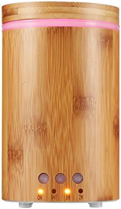 Aroma Diffuser 160ml Bamboo Wood Ultrasonic Aromatherapy Essential Oil Diffuser Cool Mist Humidifier with Multicolor RGB Night Light Timer Setting