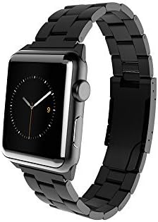 Monowear MWMLBK22MTDG Lockable metal strap matt stainless steel Apple Watch 42 mm, black
