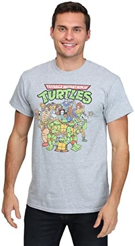 Freeze Mens Boys TMNT Classic Group Shot Turtles &amp; Baddies Men's T-Shirt 3X