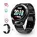 Price comparison product image GOKOO Smart Watch for Men Sports Smartwatch Fitness Tracker with Pedometer Notifications Blood Pressure Heart Rate Monitor Camera Color Touch Screen for Android iOS (Black)