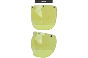 lvifloae Lente per parabrezza con visiera a bolla per moto con staffa ribaltabile per caschi a 3 scatti Giallo marrone chiaro marrone scuro trasparente multicolore argento (Yellow)