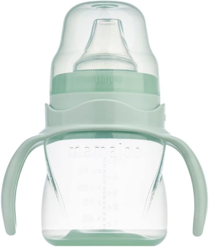 Mamajoo Kulplu Akıtmaz Eğitici Bardak Powder Green 160 ML Anti-Kolik Bardak Ucu