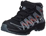 salomon midlayer damen Innenmaterial: Synthetik Salomon Kinder XA Pro 3D MID CSWP K, Wanderschuhe, Wasserdicht, Schwarz (Black/Stormy Weather/Cherry Tomato), Größe 28