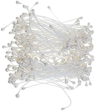 KEYNES GARDEN Approx. 170Pcs Faux Pearl Double-Tipped Flower Stamens - White