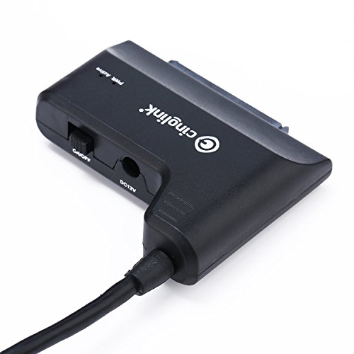 Cinolink® USB 2.0 to SATA Converter Adapter Cable for 2.5 inch/3.5 inch Hard Drive Disk HDD and SSD, With with On/off Switch, Power Adapter included … - 2